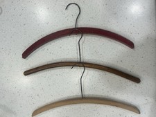 Vintage Wooden Hangers Set 3 With Metal Hooks
