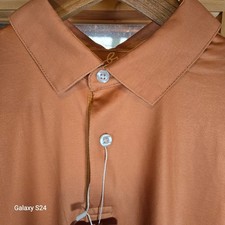 Boston Scott Golf Mens Polo Shirt Small Coastal Orange Poly Spandex Blend UPF50