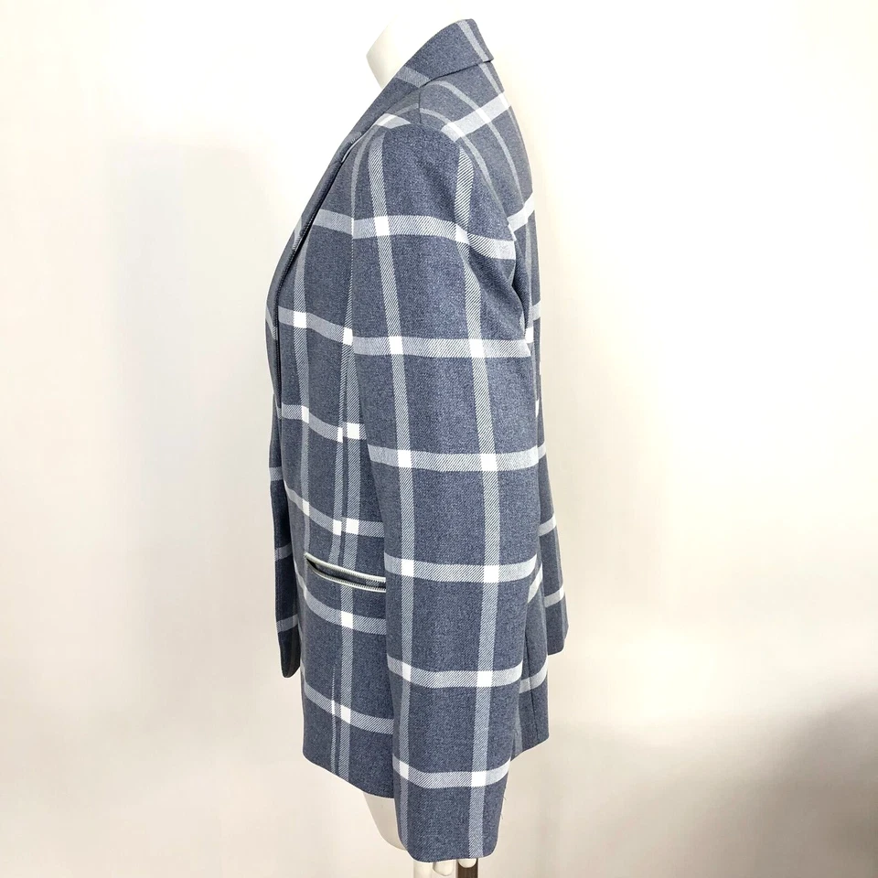 Chaqueta Blazer Tahari Arthur Levine 14 Un Botón Azul Ventana Foto 3 de 4