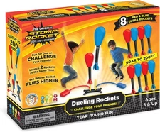 Stomp Rocket Original Duel Rocket Launcher Kids 8 Rockets Toy Foam Blaster 200'