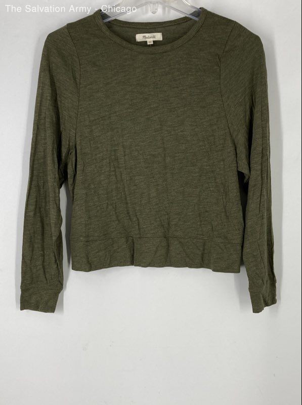 Madewell Womens Green Heather Highpoint Dolman-Sleeve T-Shirt Size X-Small