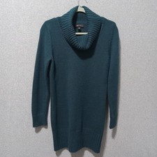 AB Studio Sweater Dress Womens Medium Teal Cowl Neck Long Sleeve Tunic Pullover