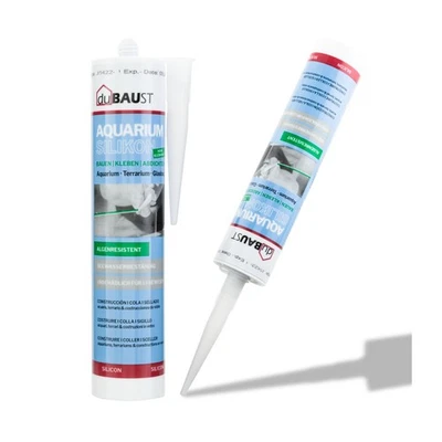 DUBAUST Aquariumsilikon Silikondichtstoff Terrarium Glasbau Dichtstoff 310 ml - 2 Farben