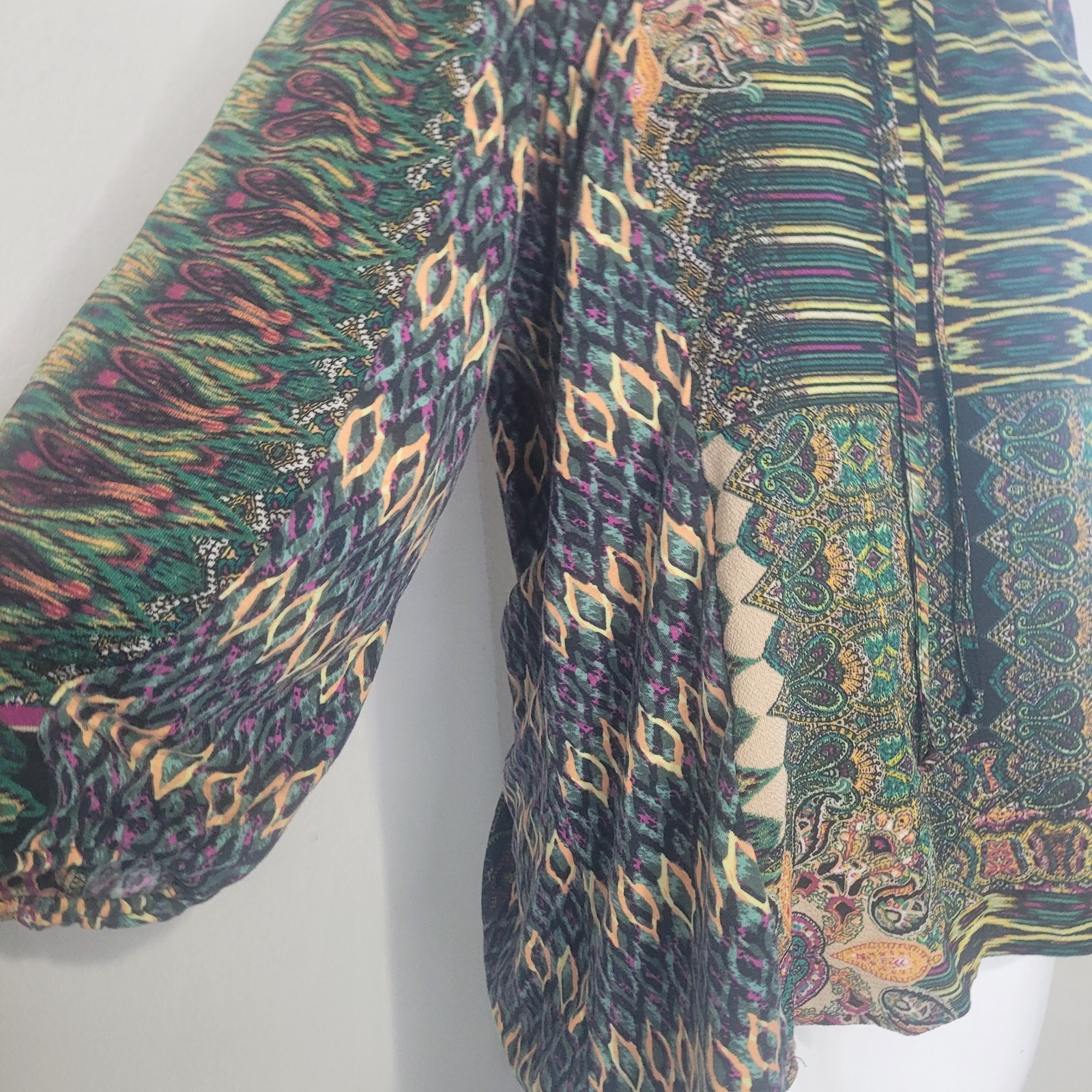 Fig & Flower Large blouse patchwork geometric tex… - image 4