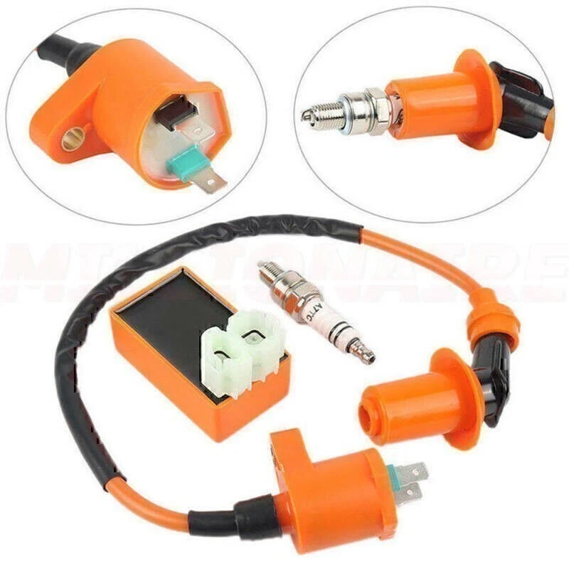 Racing CDI Box 6 Pin+Ignition Coil & Spark Plug for GY6 50-150cc Moped Scooter - Image 4 of 4