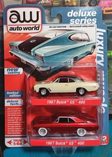 AUTOWORLD 1/64 1967 BUICK GS400-LUXURY MUSCLE + ULTRA RED CHASE Repackaged