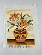 Elsa Williams Needlepoint TIGER LILY STILL LIFE Completed Unframed