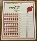 Vintage COCA-COLA Win 24 Bottle Case Punch Card Game UNPUNCHED Excellent Cond.
