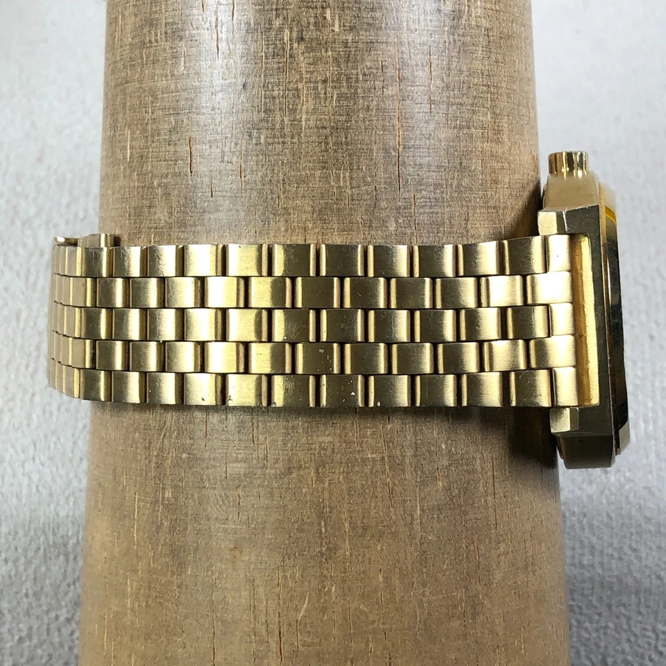 Reloj Nixon Time Teller Hombre Cuadrante Verde Tono Dorado Cuarzo Analógico 37mm 7 3/4" Foto 3 de 4