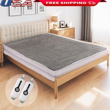 Electric Mattress Pad 60"x80"Dual Control Soft Colar Fleece w/4 Heating Levels