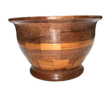 Wooden Bowl hand Turned Multi hardwoods Walnut and Other hardwoods 7 1/4 in dia