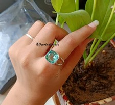 Handmade Aquamarine Ring: 925 Sterling Silver Band Ring Silver Jewelry All Size