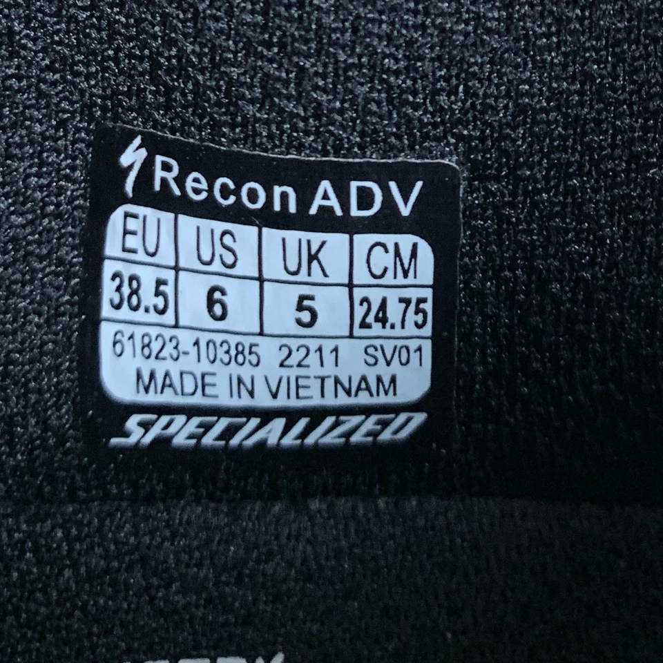 Zapatos Specialized Recon ADV Talla UE 38.5 Negro Grava Bicicleta de Montaña Ciclismo $225 Foto 2 de 4