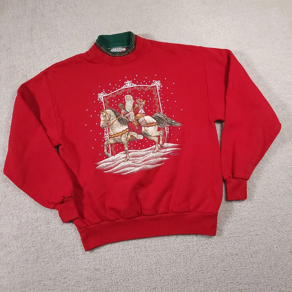 Sudadera De Colección Morning Sun Jerzees Para Mujer Mediana Abuela Navidad Santa EE. UU. Foto 2 de 4