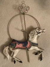 Vintage 1990 Curtis Jere carousel Horse Sculpture Wall Decor