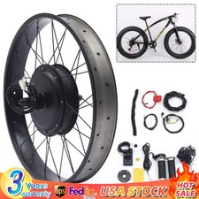 26" Rear Hub Motor LCD E-Bike Electric Bicycle Conversion Kit Fat Tire 48V 1500W