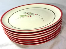 7 CRATE & BARREL SPRIG SALAD PLATES MINT CONDITION -FREE SHIP