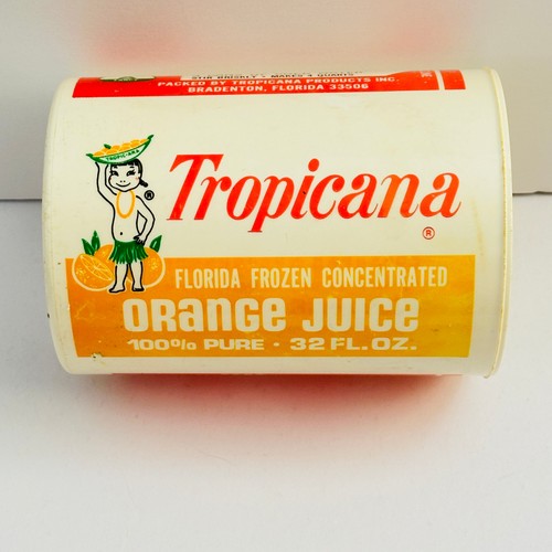 Early 1970s Tropicana Plastic GIANT 32oz Container Tropic-Ana Girl Orange Juice