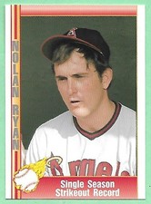 1991 Pacific Nolan Ryan Angels #27 - Single Season Strikeout Record👍