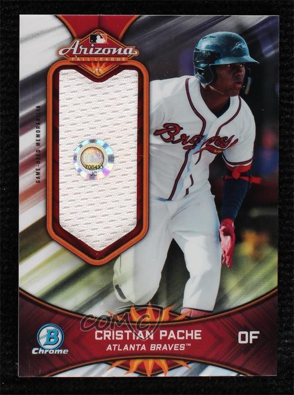 2019 Bowman Chrome 2018 AFL Fall Stars Relics 60/99 Cristian Pache #AFLR-CP 00lt