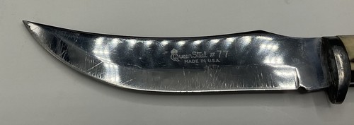 Vtg Queen Steel Cutlery #77 Fixed Blade Hunting Knife Made in the USA*NO SHEATH* - Picture 2 of 14