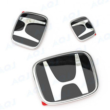 3pcs Front Rear Steering Badge Fit For Honda 2016-2021 10th Civic Sedan Emblem 3pcs Front Rear Steering Badge Fit For Honda 2016-2021 10th Civic Sedan Emblem