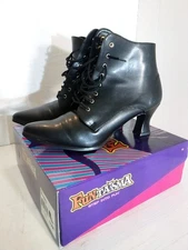 Women's FUNTASMA Lace Up Victorian Boots Size 10M NEW Black
