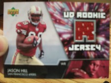  2007 UPPER DECK FOOTBALL JASON HILL UD ROOKIE GAME JERSEY CARD # UDRJ-JH