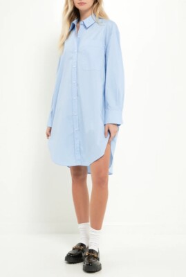 mango blue shirt dress Mango Shirt Dress, with pockets | Size: XS, NWT!!!