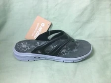 New Womens Hi-Tec Soul-Riderz Toe Post Black Flip Flop (29059) size 5