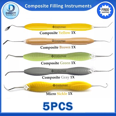 Dental Composite Resin Filling Spatulas Aesthetic Restoration Instruments set 5