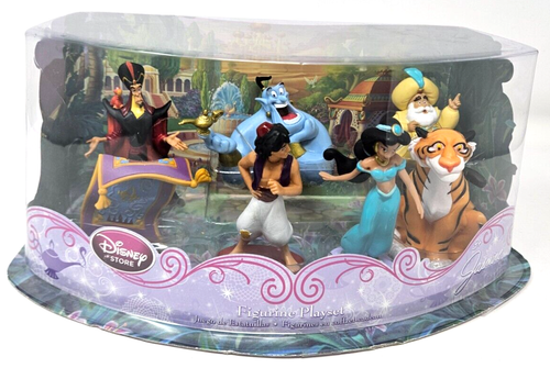 Disney Store Aladdin Figurine Playset 7 Figures Jasmine, Sultan, Jafar, Genie +!