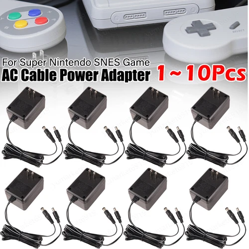 For Nes Snes Super Nintendo Game Console AC Power Supply Adapter 4.6FT Cord Lot