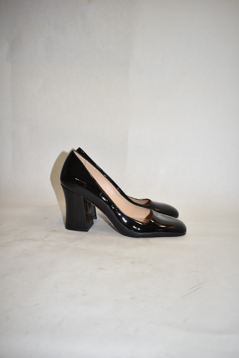 $550 Stuart Weitzman Curveblock 85 Pump SQUARE BLOCK BLACK PATENT 7.5 (TC17) $550 Stuart Weitzman Curveblock 85 Pump SQUARE BLOCK BLACK PATENT 7.5 (TC17)
