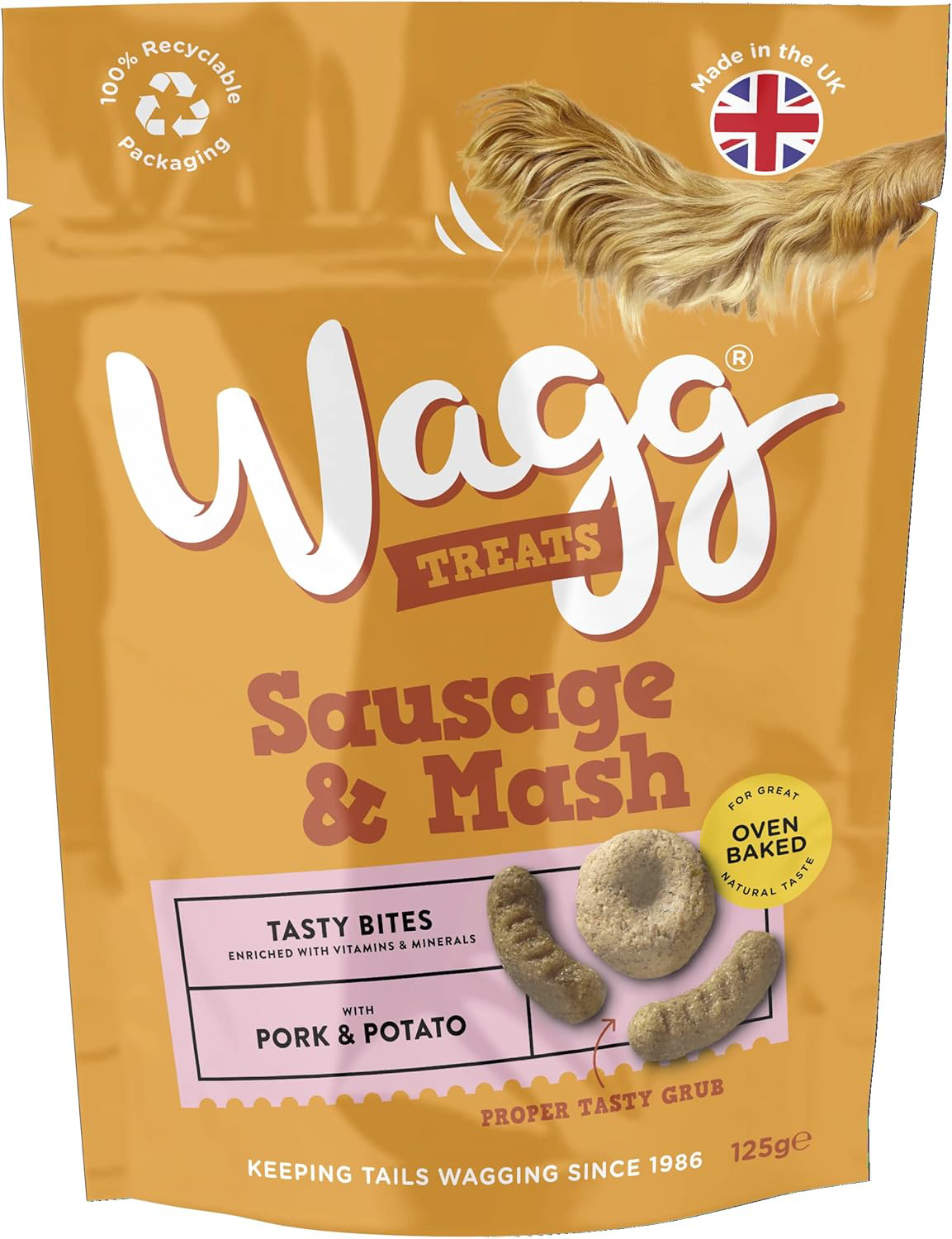 Wagg Dog Treats Sausage & Mash 125g