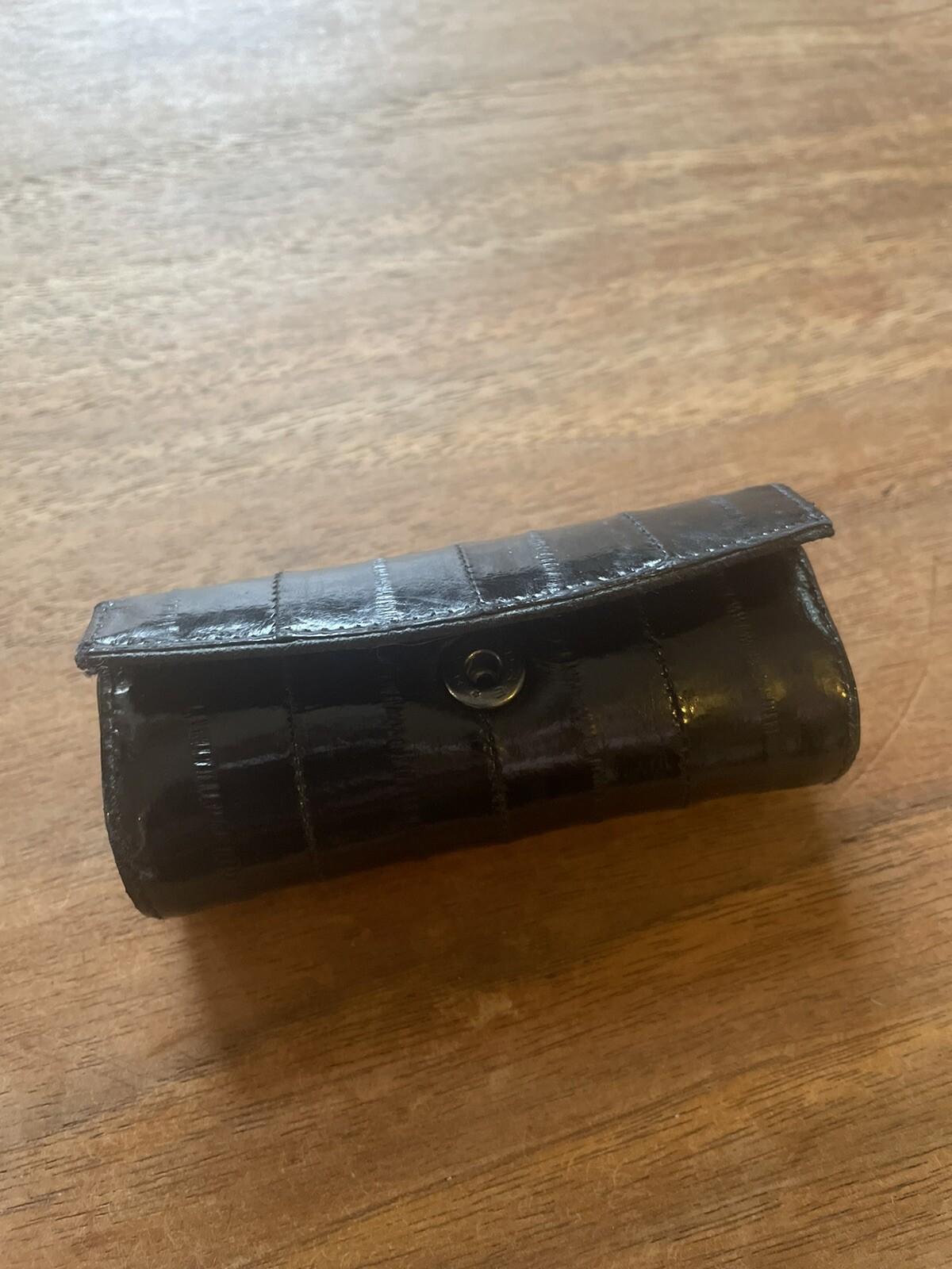 Vintage Eel Skin Lipstick Case Holder with Mirror Black Purse Accessory eBay