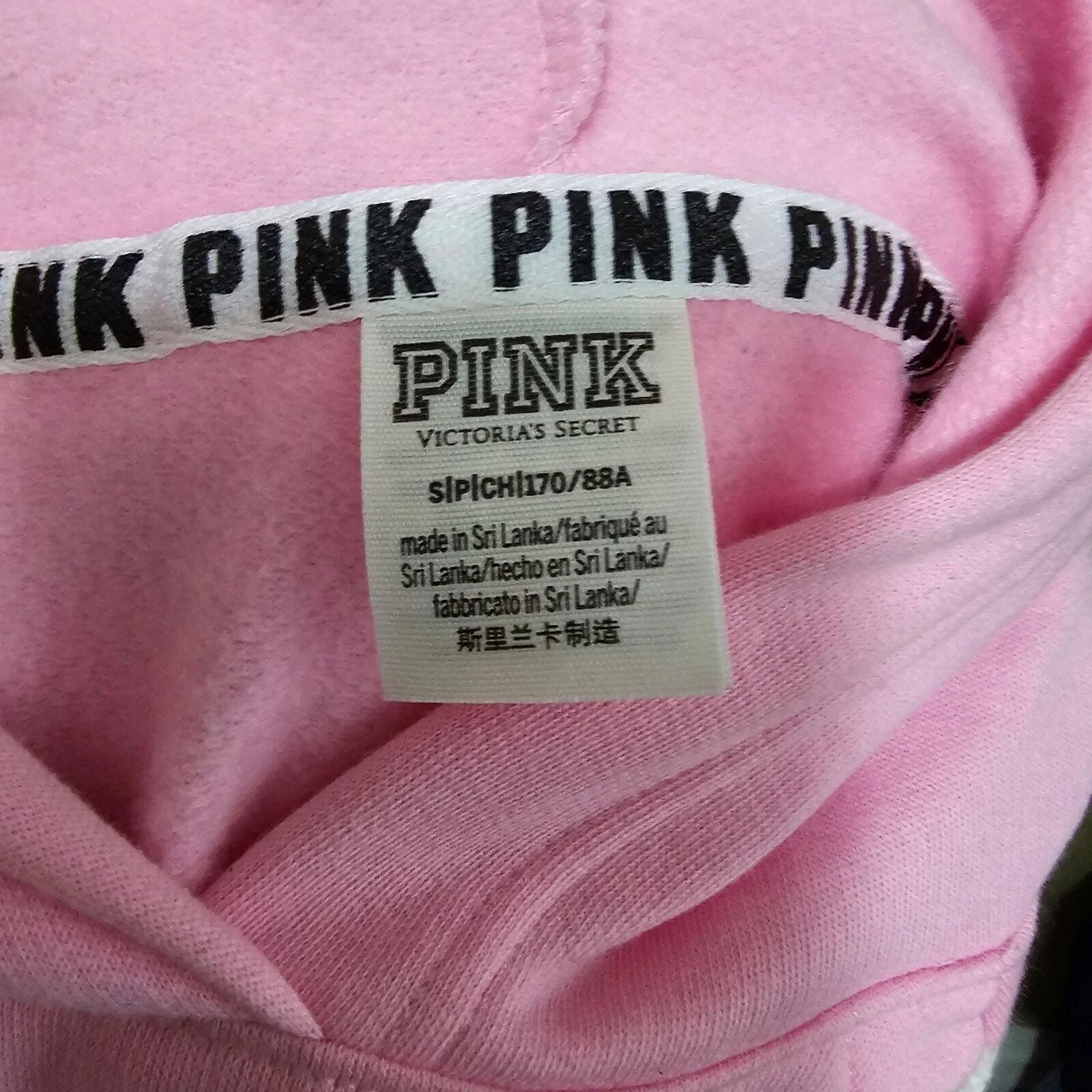 UNDERCOVER Felpa ROSA Victoria's Secret con cappuccio e lacci a spalla taglia S