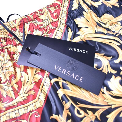 NWT $825 Versace Black Iconic Barocco Print Track Pants Mens 34 US