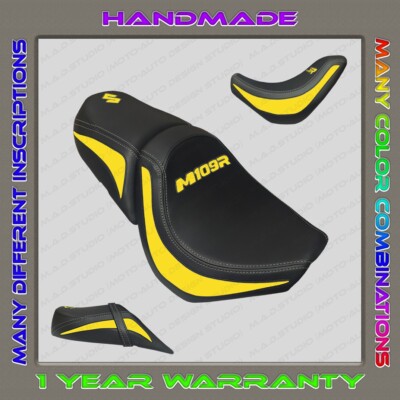 CUSTOM Seat Cover (Black+Yellow) Suzuki BOULEVARD M109R (INTRUDER M1800R) 06-25