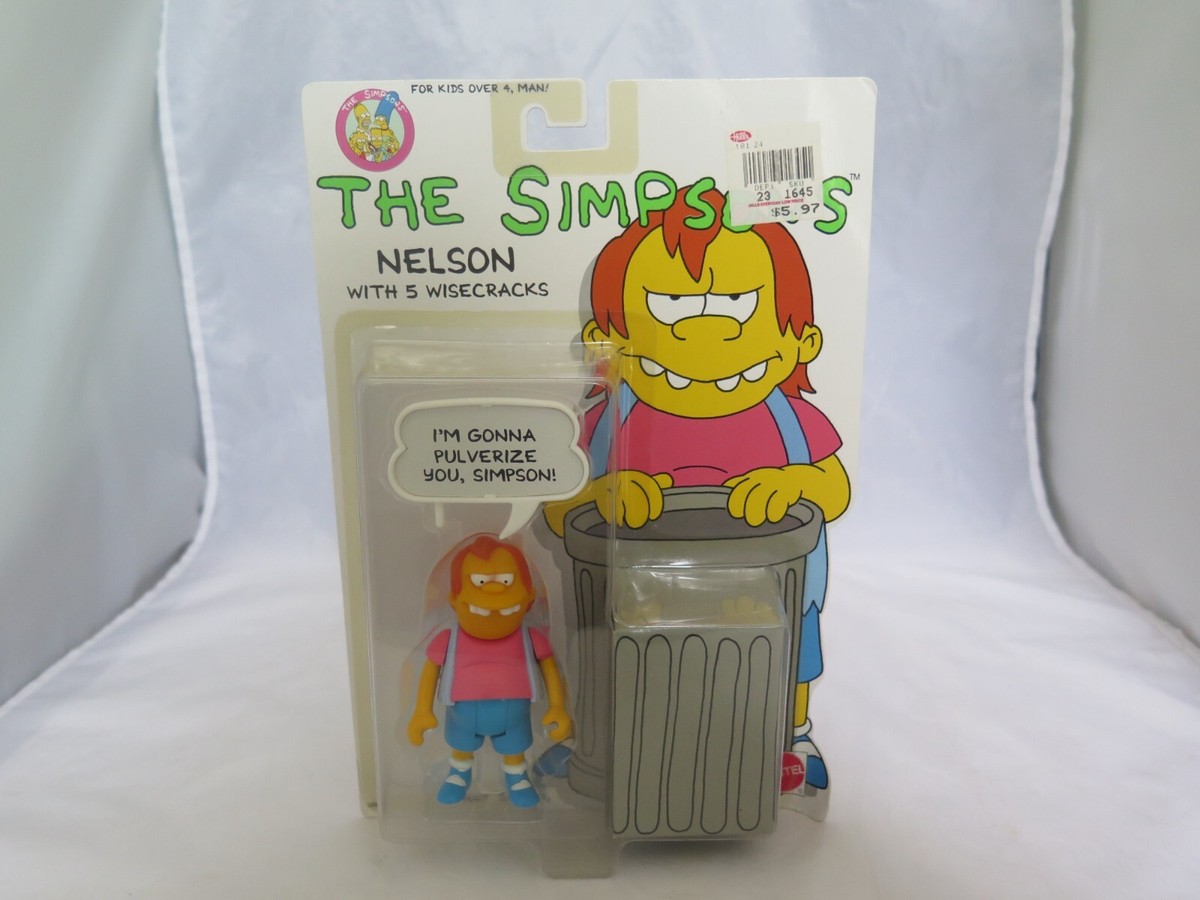 Mattel 1990 The Simpsons Nelson w/5 Wisecracks Figurine