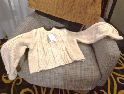 Monki 💕 cropped cable knit jumper Cream Size XS RRP£30 UK