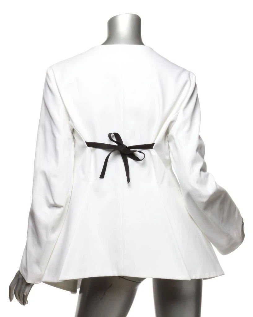 Manteau veste femme CHRISTIAN DIOR blanc coton noir dos ceinturé FR44 US12