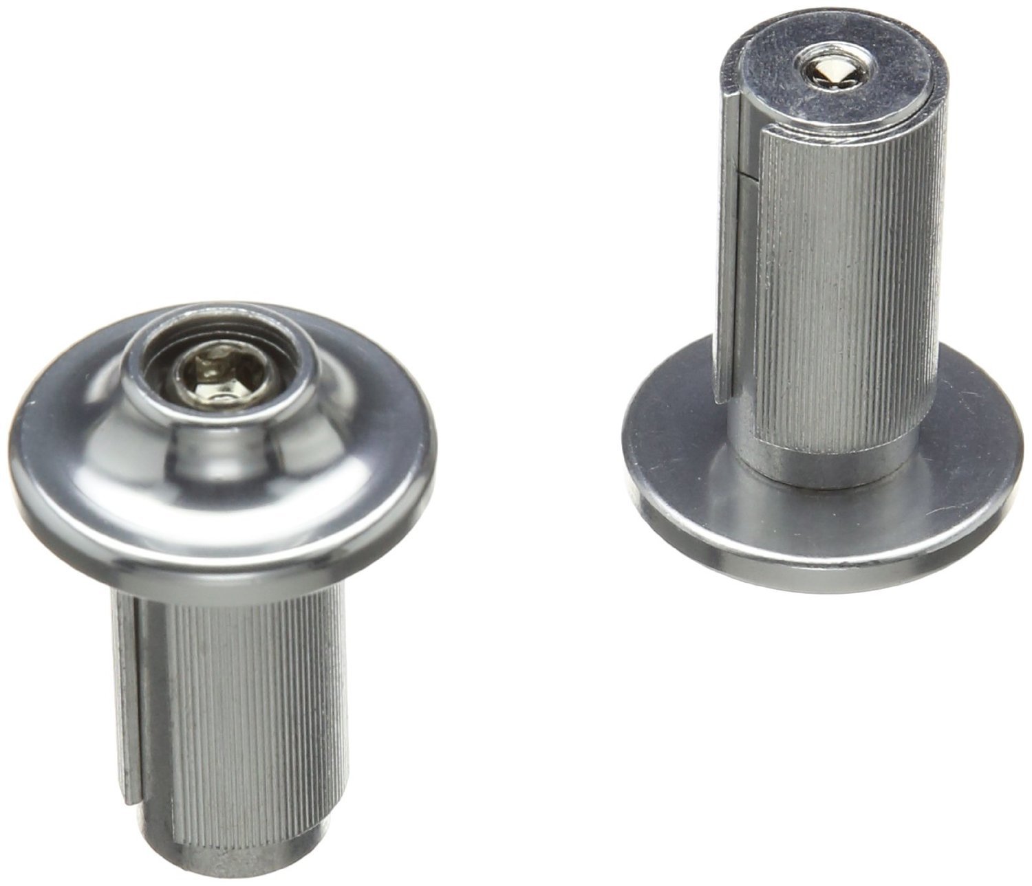 Bike Handlebar Screw-In End Plug Caps  Alloy  Silver By ETC