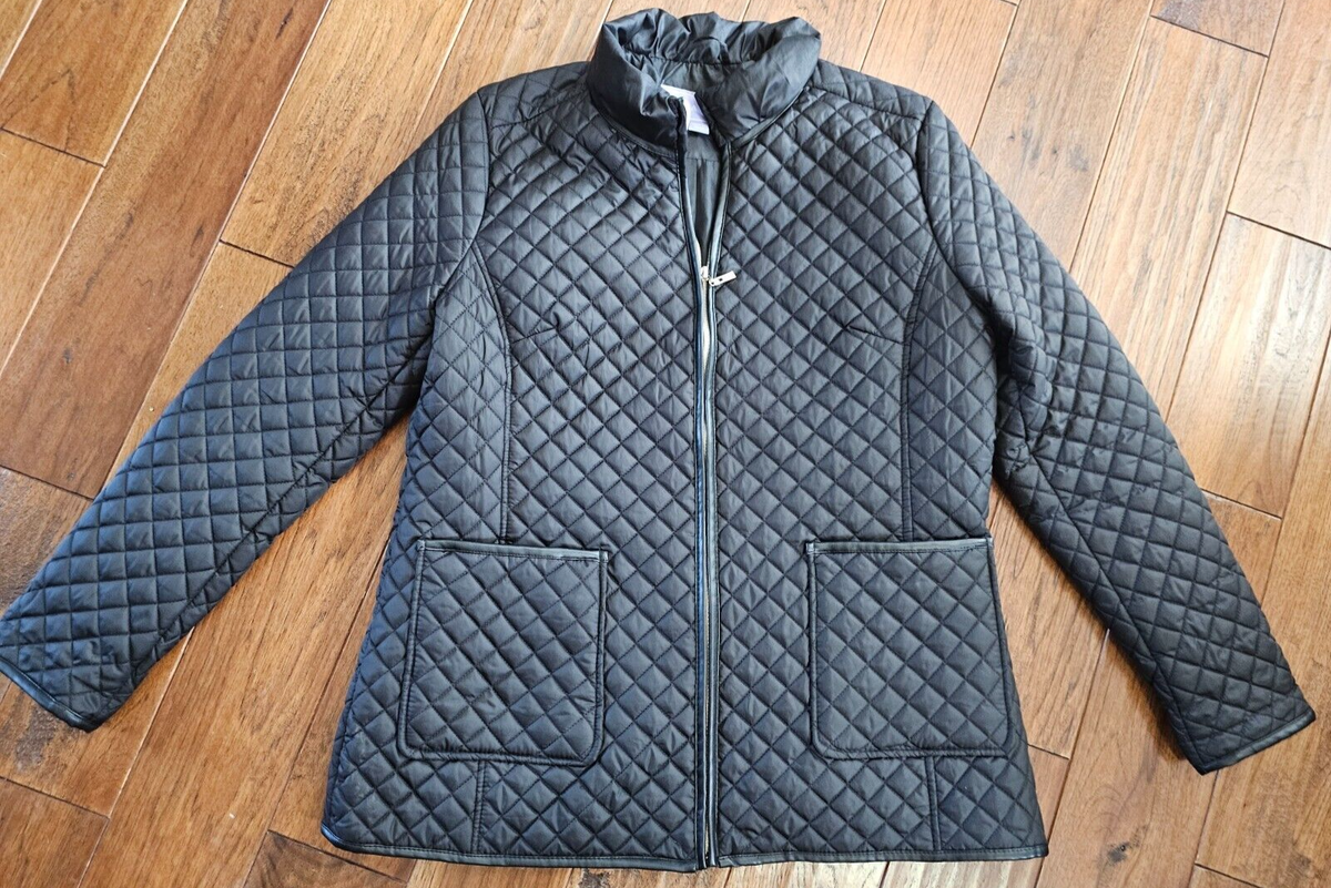 Black Quilted Coat Women's sz XL by Laura Scott