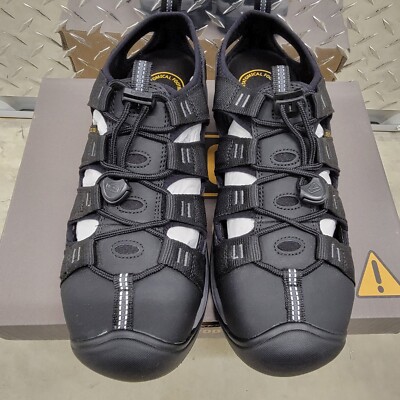 ダーツ KEN2@ KEEN ATLANTA II COOLER Steel Toe Work Shoes Sandals Black