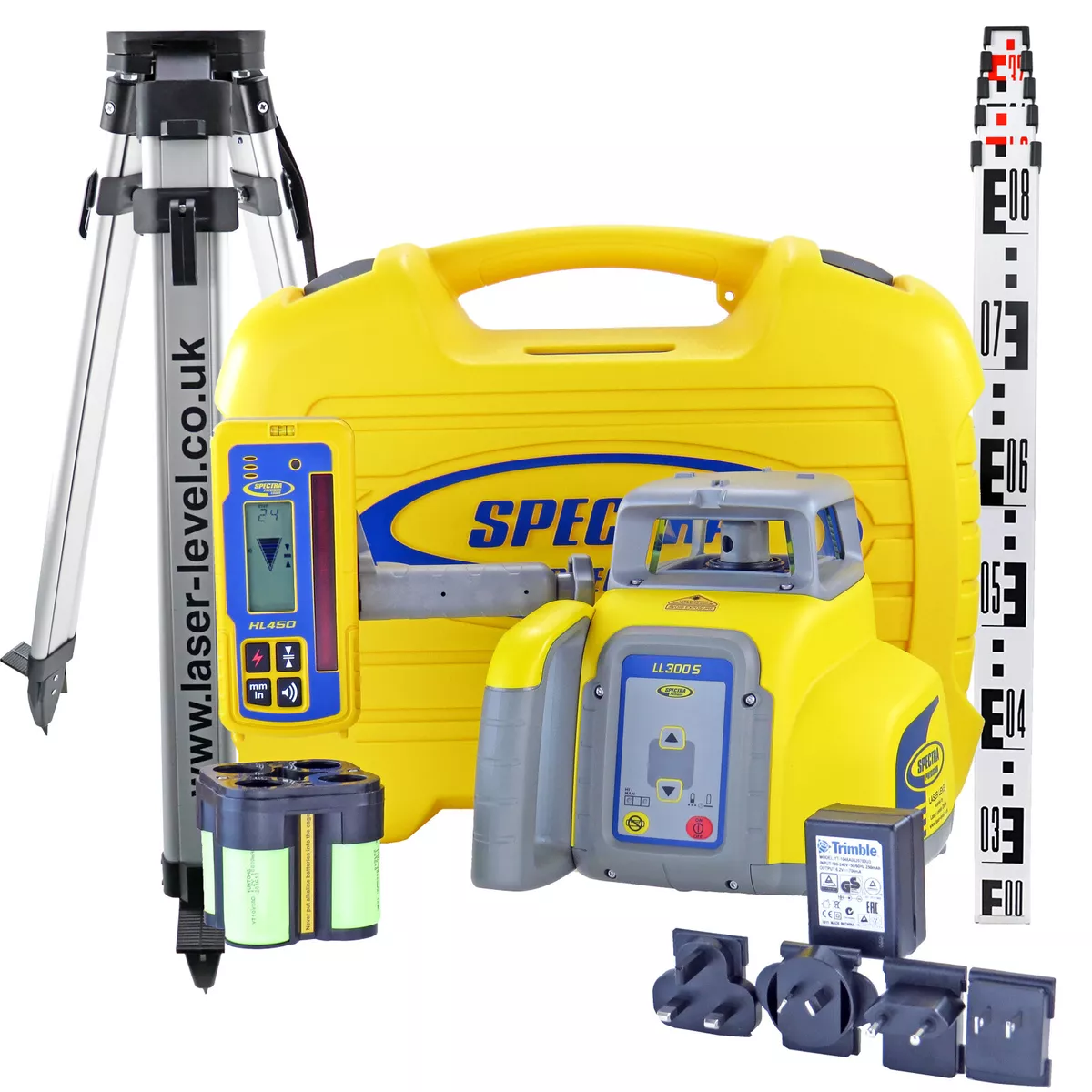 Rotary Laser Level Kit Spectra Precision LL300S HL450 Detector