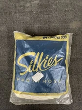 Silkies Women’s Control Top Pantyhose White LARGE Sealed NIP 113
