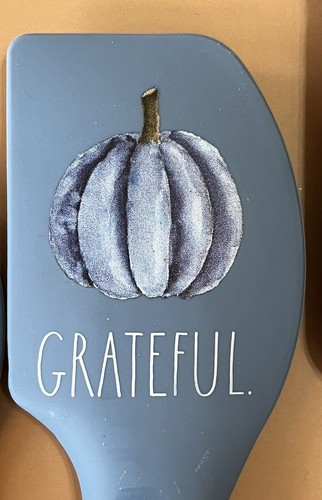 Rae Dunn Spatula Set Blue Pumpkin Grateful Thankful Blessed Decorative 3 Piece - Picture 2 of 5