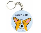 Welsh Corgi Keychain Funny Herding Dog Cartoon Art Key Ring Gift and Accessories