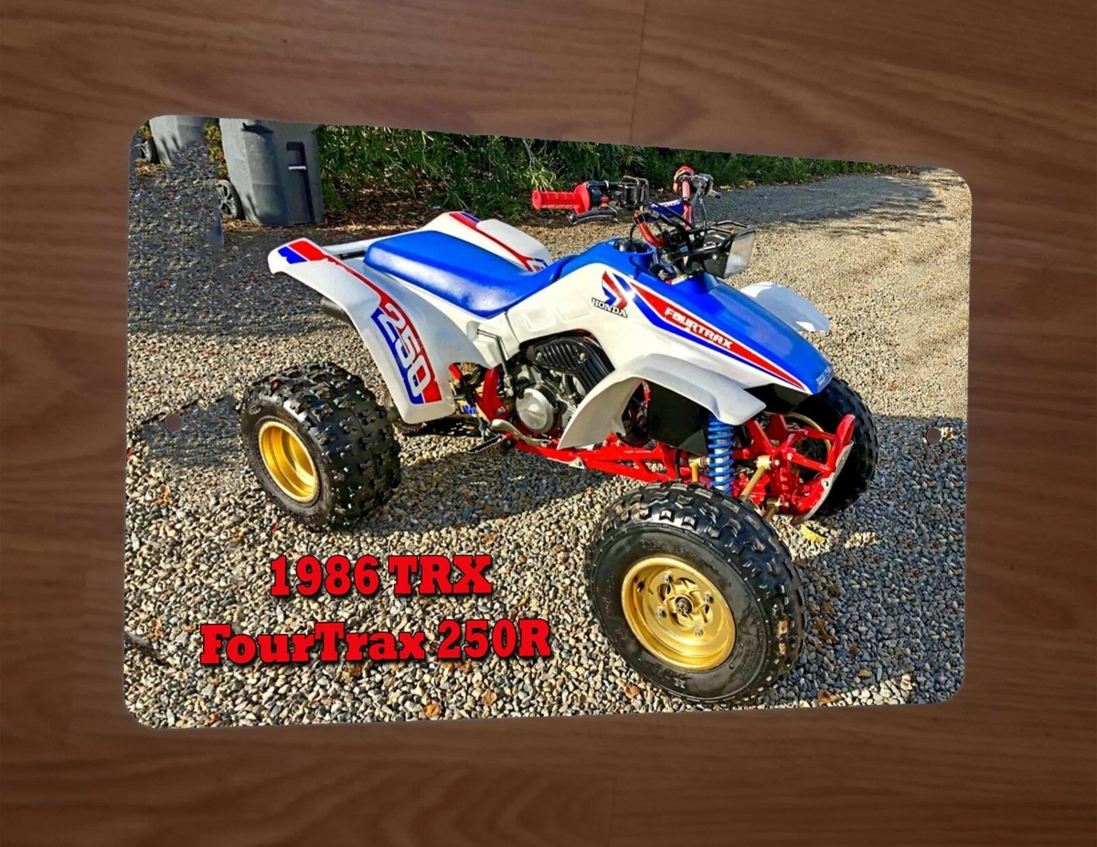 1986 Honda TRX FourTrax 250R ATV 4 Wheeler Bike Motorcycle Quad 8x12 Metal Sign